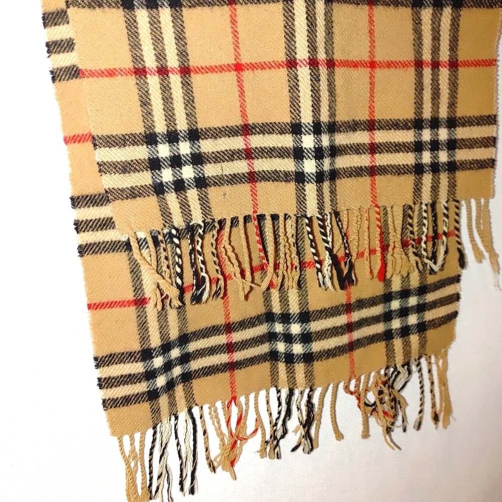 Vintage Burberry Burberrys Nova Check Wool Scarf